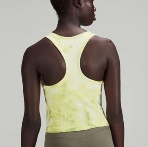 lululemon athletica Yellow Tie-Dye Ribbed Racerback Tank Ebb to Street